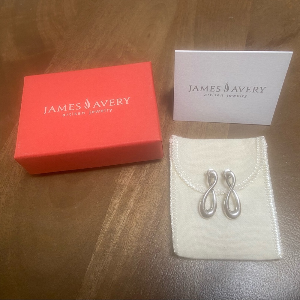 RETIRED James Avery Infinity Earrings .925 - Picture 2 of 7